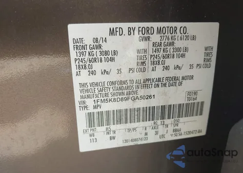 2015 Ford Explorer Xlt z USA, uszkodzony, nr VIN 1FM5K8D89FGA50261